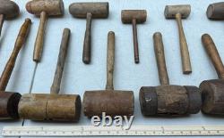 Vintage Wooden Mallet Lot 16 Joiner Cabinetmaker Carving Woodworking Tools