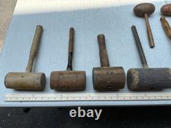 Vintage Wooden Mallet Lot 16 Joiner Cabinetmaker Carving Woodworking Tools