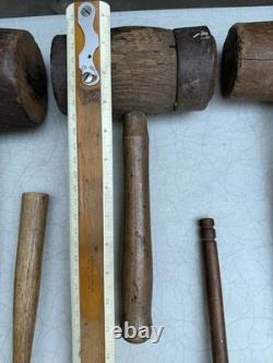 Vintage Wooden Mallet Lot 16 Joiner Cabinetmaker Carving Woodworking Tools