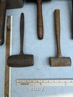 Vintage Wooden Mallet Lot 16 Joiner Cabinetmaker Carving Woodworking Tools