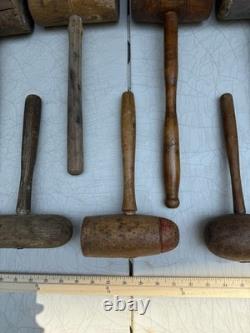 Vintage Wooden Mallet Lot 16 Joiner Cabinetmaker Carving Woodworking Tools