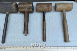 Vintage Wooden Mallet Lot 16 Joiner Cabinetmaker Carving Woodworking Tools