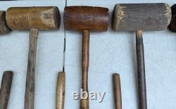 Vintage Wooden Mallet Lot 16 Joiner Cabinetmaker Carving Woodworking Tools