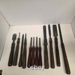 Vintage Woodworking Lathe Chisel Tools Lot of 12, Some Craftsman