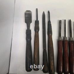 Vintage Woodworking Lathe Chisel Tools Lot of 12, Some Craftsman