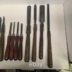 Vintage Woodworking Lathe Chisel Tools Lot of 12, Some Craftsman