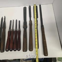 Vintage Woodworking Lathe Chisel Tools Lot of 12, Some Craftsman