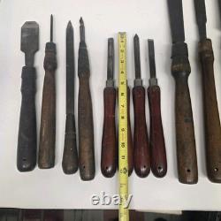 Vintage Woodworking Lathe Chisel Tools Lot of 12, Some Craftsman