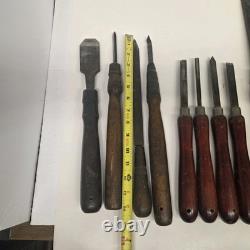 Vintage Woodworking Lathe Chisel Tools Lot of 12, Some Craftsman