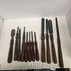 Vintage Woodworking Lathe Chisel Tools Lot of 12, Some Craftsman