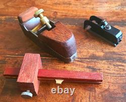 Vintage Woodworking Tool Lot Infill Smooth Plane, Marples Gauge & Stanley No. 75
