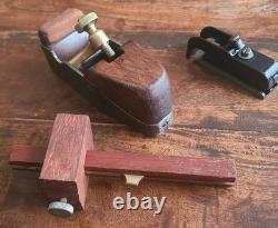 Vintage Woodworking Tool Lot Infill Smooth Plane, Marples Gauge & Stanley No. 75
