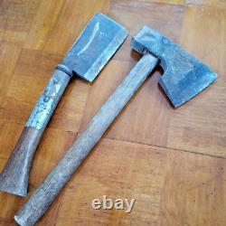 Vintage Woodworking tool Camp Outdoor Hatchet & Axe 2Set Japanese craftsman #3