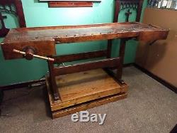 Vintage woodworkers table / bench