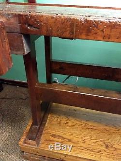 Vintage woodworkers table / bench