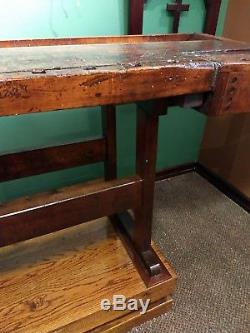 Vintage woodworkers table / bench