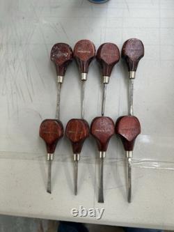 VintagePrinceton Wood Handle Woodworking Chisels Lot of 8 Cabinetmaker Tools