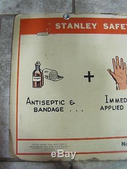 Vtg 1940-50's Stanley Tools Safety Chart Shea & Wenger Woodworking for Eveybody