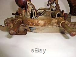 Vtg. Antique Stanley Combination Plane No. 45 Woodworking Tool & Cutters Blades