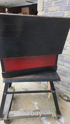 Vtg Antique Wood Carpenter Tool Chest Trunk Toolbox Storage