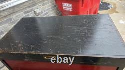 Vtg Antique Wood Carpenter Tool Chest Trunk Toolbox Storage