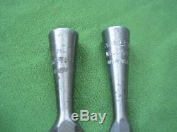 Vtg LOT (2) Stanley USA 750 Socket Chisels 9 Long Woodworking Tool 3/4, 1/2