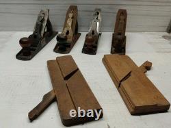 Vtg Lot Of Wood Planes Woodworking Tools Stanley Bailey No. 4 Sargent Dunlap