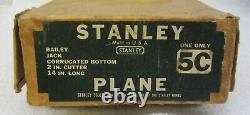 Vtg STANLEY BAILEY 5 C Jack PLANE Corrugated Bottom ROSE WOOD Woodworking with BOX