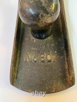 Vtg Stanley No 607 Bedrock Ridge Bottom Plane Woodworking Tool Pat April 95