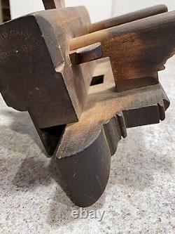 Vtg Woodworker's Plow Plane Edward Carter Troy, N. Y. Carpenter Tool