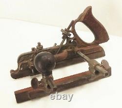 Vtg antique Stanley no. 45 combination plow rabbet woodworking plane tool