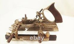 Vtg antique Stanley no. 45 combination plow rabbet woodworking plane tool