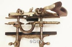 Vtg antique Stanley no. 45 combination plow rabbet woodworking plane tool