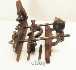 Vtg antique Stanley no. 45 combination plow rabbet woodworking plane tool