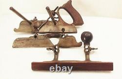 Vtg antique Stanley no. 45 combination plow rabbet woodworking plane tool