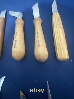 Wood Carving Hand Tools Lot Of (21) With Blades And Extras