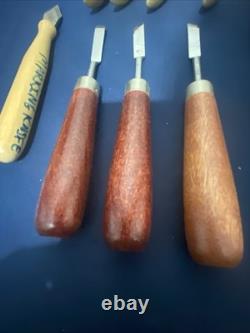 Wood Carving Hand Tools Lot Of (21) With Blades And Extras