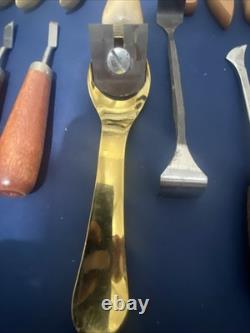 Wood Carving Hand Tools Lot Of (21) With Blades And Extras