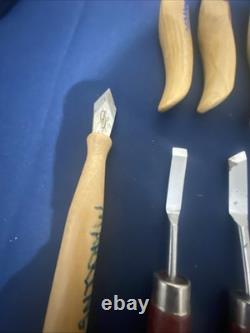 Wood Carving Hand Tools Lot Of (21) With Blades And Extras