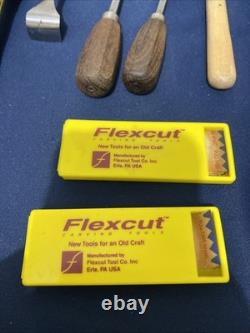 Wood Carving Hand Tools Lot Of (21) With Blades And Extras
