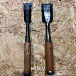 Wood Chisel Set 2 Flat Blades Handled Woodworking Tool Ready to Use
