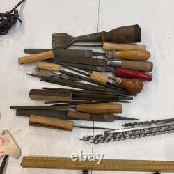 Wood Working Tools Lot (Files, Chisels, Taps, Cutters, Drill Bits And More)