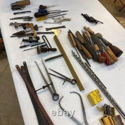 Wood Working Tools Lot (Files, Chisels, Taps, Cutters, Drill Bits And More)