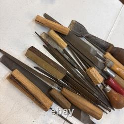 Wood Working Tools Lot (Files, Chisels, Taps, Cutters, Drill Bits And More)
