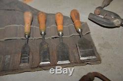 Wood carvers lot Swan drawknife 4 Chip A Way chisel 6 carving tools clamp plane