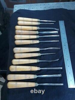 Wood carving tools mixed set. Mathieson