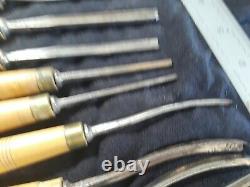 Wood carving tools mixed set. Mathieson