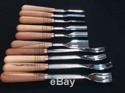 Woodcarving Vintage tools set 11pcs, basic kit for woodworking, hand forged tool