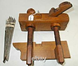 Woodworker's Nice VTG Plow Plane & (7) Blades Edward Carter, Troy, New York, USA