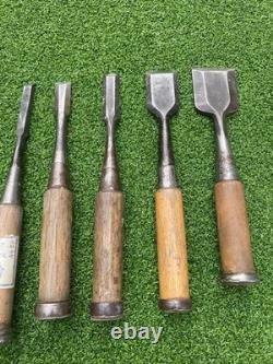 Woodworking Chisel Set 5pc Used Hand Tools for DIY Woodworking Excellent